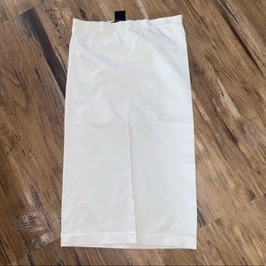 White bodycon tube top built in strapless bralette